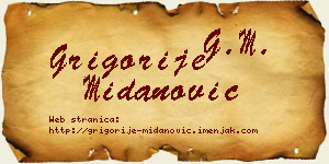 Grigorije Midanović vizit kartica